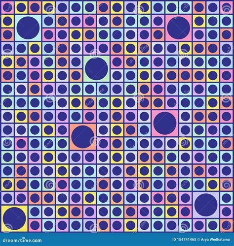 Colorful Of Circle Pattern Wallpaper With Blue Lines Stock Illustration