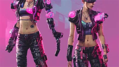 A Female Cyberpunk Character Concept Art From Stable Diffusion