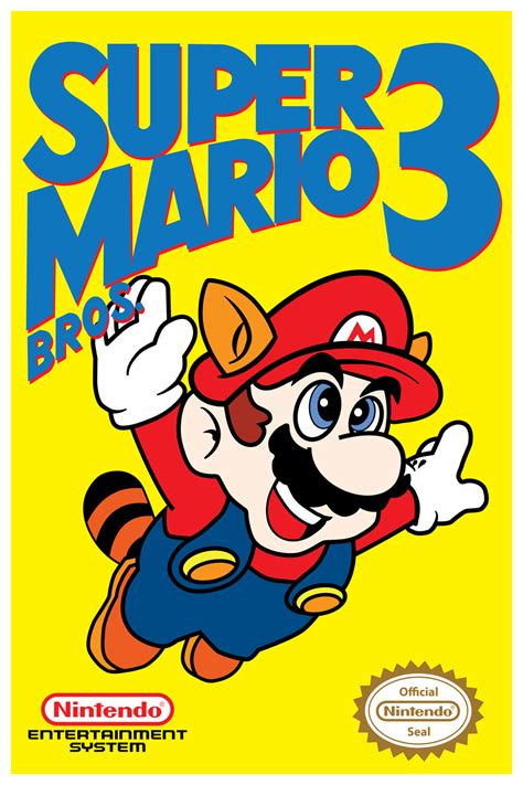 Super Mario Bros 3 Poster Nintendo 8 Bits Nes Video Game Classic Series Cover Prints