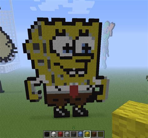 Spongebob Minecraft Pixel Art By Rest In Pixels On Deviantart