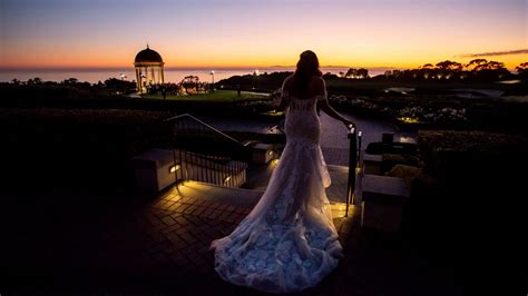 Romantic Night Wedding Ceremony At Pelican Resort In Newport John