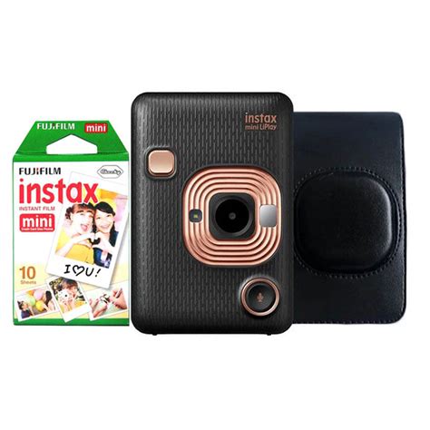 Fujifilm Instax Mini Liplay Hybrid Instant Camera Bundle Elegant Black