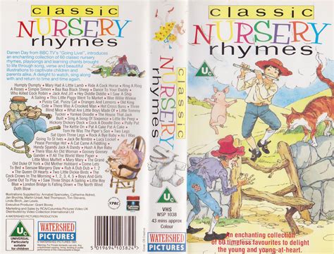Classic Nursery Rhymes 1991 Uk Vhs Watershed Pictures Free