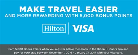 Just click the links below and sign in to your account. Hilton HHonors App Visa Card Promotion: 5,000 Bonus Points