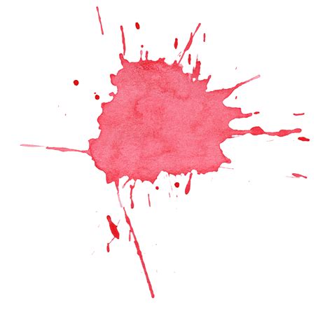 6 Red Watercolor Splatter Png Transparent