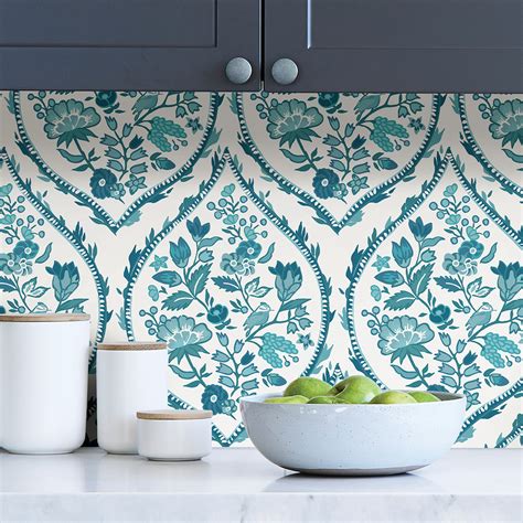 Vbs4029 Aqua Foxwood Meadow Peel And Stick Wallpaper By Vera