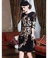 Black With Gold Classy Cocktail Dress For Women Over 40,50 Wedding ...