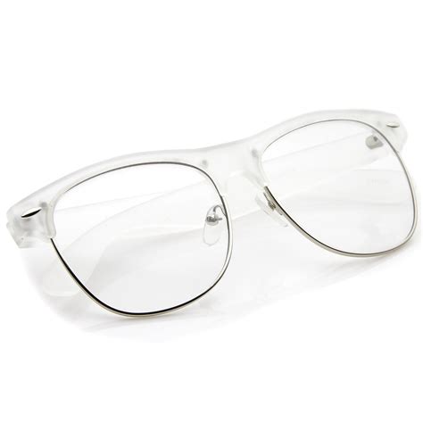 classic horn rimmed clear lens half frame glasses 56mm sunglass la