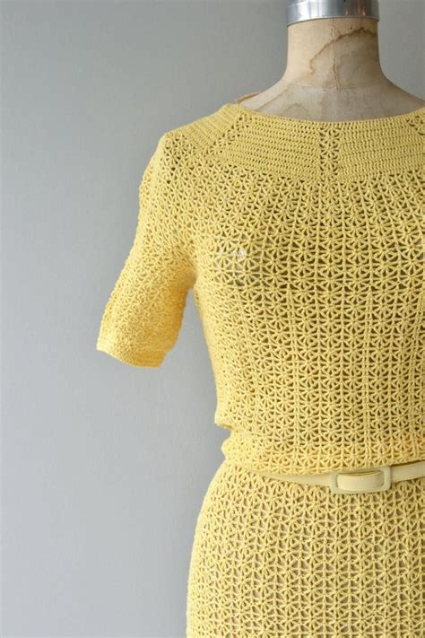 Femminello Knit Dress Vintage 1930s Knit Dress Crochet 30s Dress
