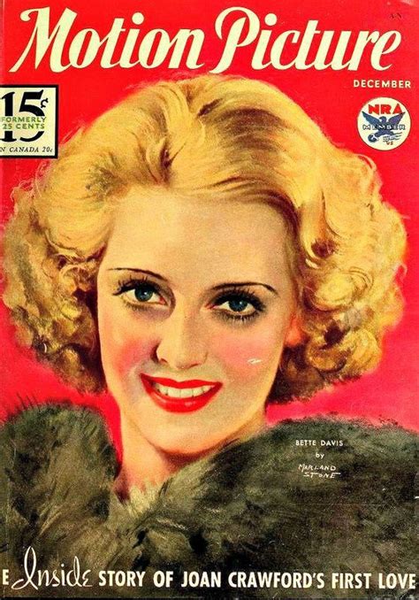 Bette Davis On The Cover Of Motion Picture Magazine Usa December