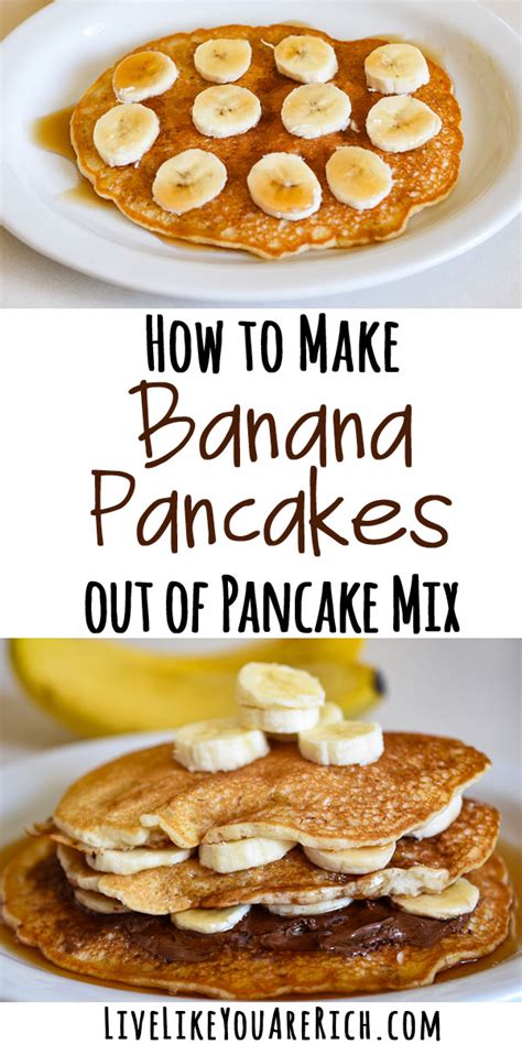 Place banana in a mixing bowl and mash into a smooth paste with a potato masher. How to Make Banana Pancakes out of Pancake Mix | Live Like ...