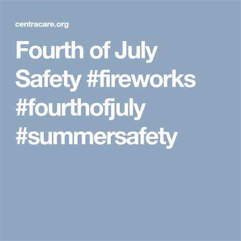 Centracare clinic in st cloud, minnesota accepts health insurance plans from medica, itasca medical care, golden rule insurance, anthem bcbs, wellmark blue cross and blue shield, unitedhealthcare, healthpartners, medicaid. Fourth of July Safety #fireworks #fourthofjuly #summersafety | Summer safety, Walk in clinic ...