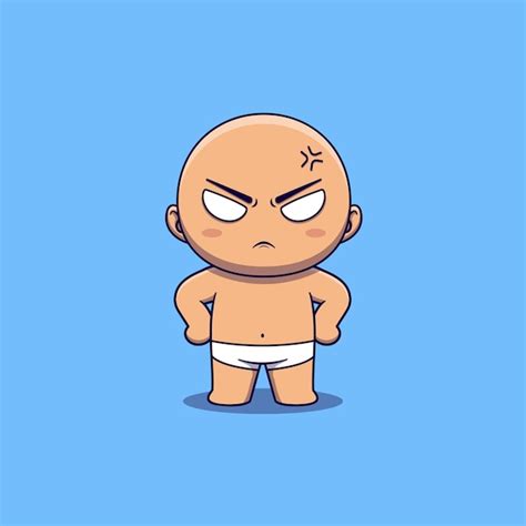 Premium Vector Cute Baby Angry Expression With Hand On Waist