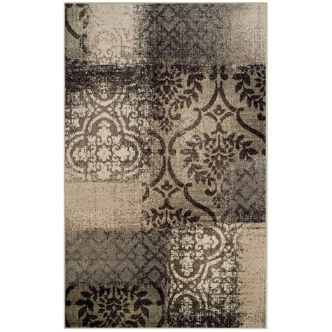 Lr Home Adana Distressed Abstract White Light Beige Indoor Area Rug