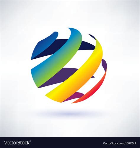 Abstract Rainbow Globe Icon Royalty Free Vector Image