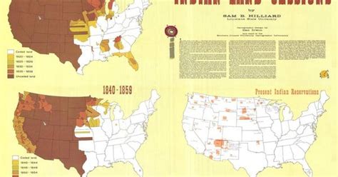 Indian Land Cessions In Usa Map By Sam B Hilliard Of Louisiana State America Geographical