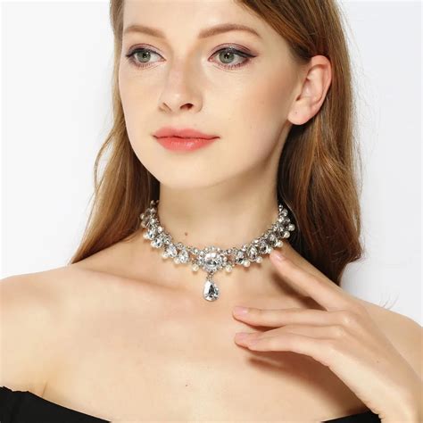 Elegant Rhinestone Choker Necklace Luxury Statement Crystal Chokers