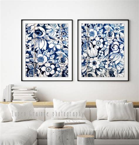 Blue And White Wall Art Lisbon Portuguese Tiles Print