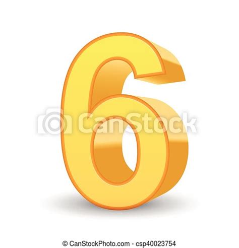 3d Shiny Yellow Number 6 3d Image Shiny Yellow Number 6 Isolated On