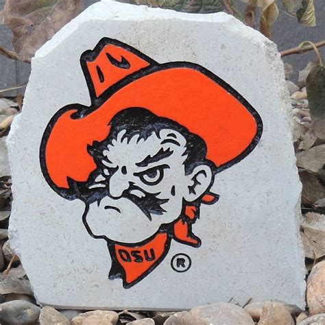 Oklahoma State Cowboys Engraved Limestone Mascot Desk Stone