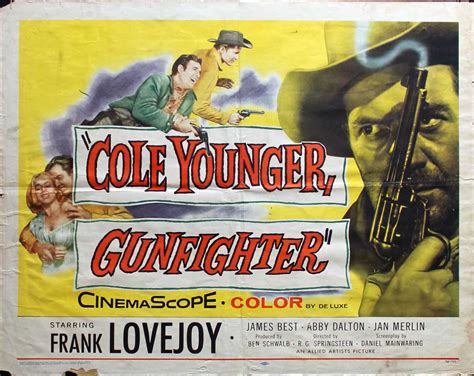 Cole Younger Gunfighter 1958 Frank Lovejoy Original Half