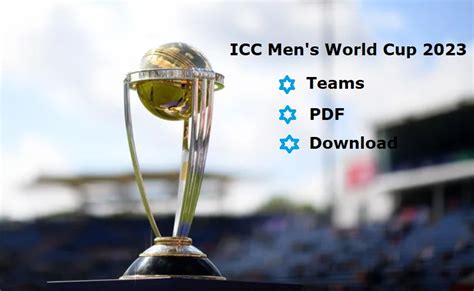 Icc Mens World Cup 2023 Schedule Pdf Download