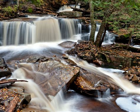 Ricketts Glen Autumn Waterfall State Park In Pennsylvania United States