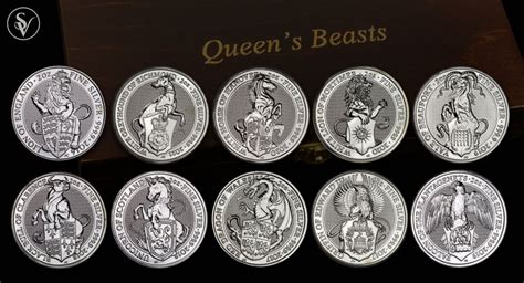 Queens Beasts Silver 2 Ounce Full Set 10 Coins Coins And Collectables