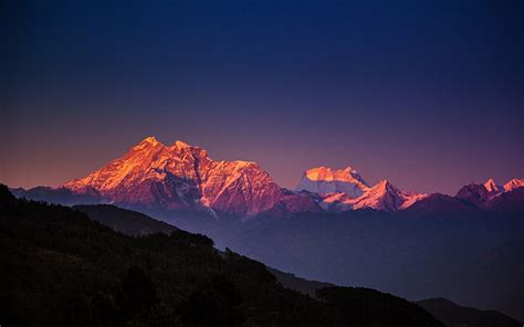 Mountain During Golden Hour Wallpaper Himalayas Mountains Landscape
