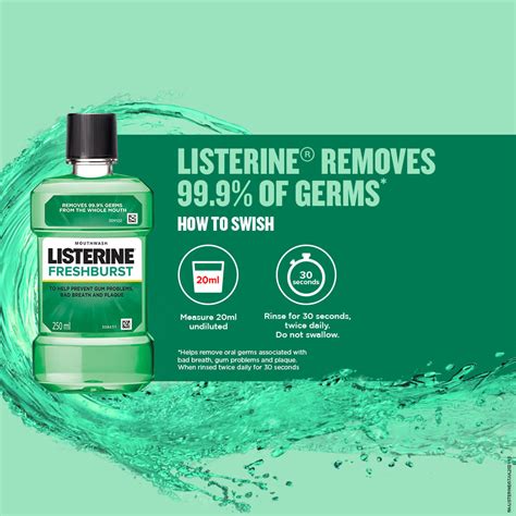 listerine® freshburst mouthwash pack of 80ml 250ml and 500ml
