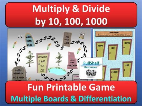 Multiply Divide By 10 100 1000 Game By Fullshelf Teaching