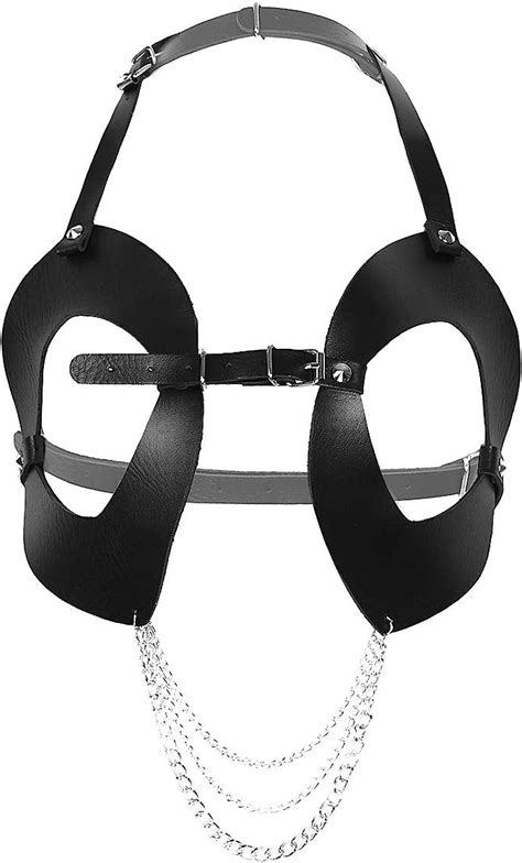 Yoojia Damen Punk Gothic Brust Harness Pu Leder Verstellbarer Körper Gürtel Cage Bh Büstenhalter