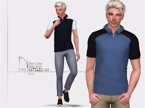 Two Color Polo Shirt By Darknightt At Tsr Sims 4 Updates