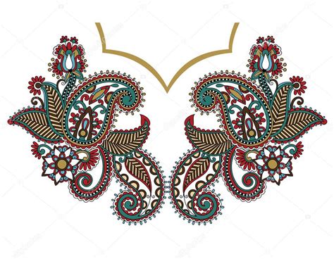 Neckline Embroidery Fashion Stock Vector Image By Karakotsya