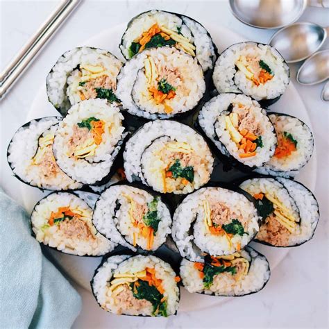 Ingredients for kimbap (gimbap) rice: Spicy Tuna Kimbap (Healthy & Easy) - Christie at Home