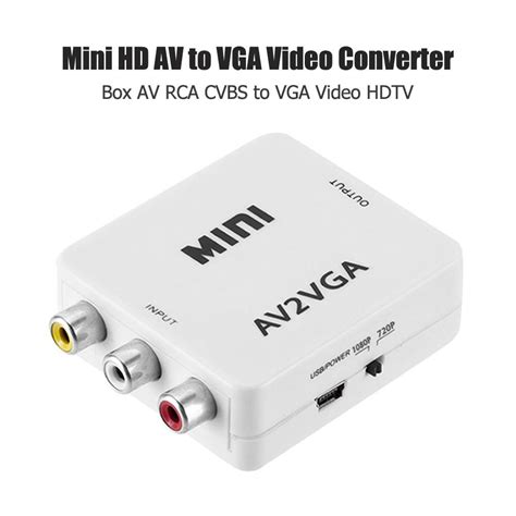 Cikugo Mini Hd Av To Vga Video Signal Converter Av Rca Cvbs To Vga