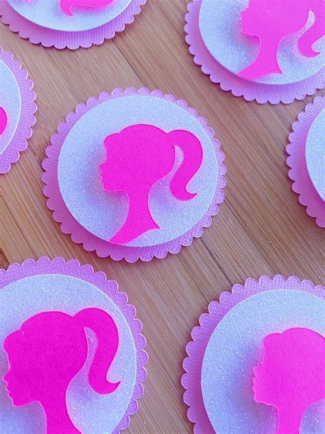 barbie inspired cupcake toppers barbie party favors etsy