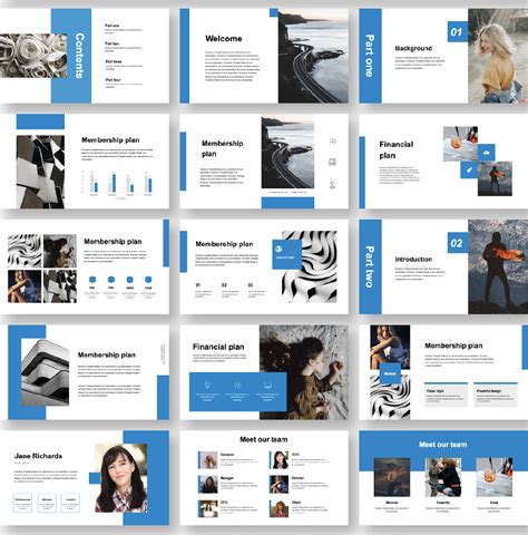 Blue Clean Business Plan Presentation Template Original And High