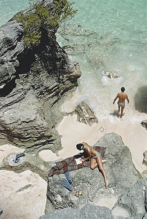 Slim Aarons On The Beach In Bermuda Slim Aarons Th Century Photography Sea Ocean For