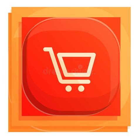 Shop Cart Button Interface Icon Cartoon Style Stock Vector