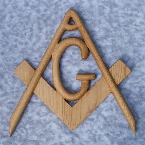 Masonic Symbol Freemasonry Wood Carved Compass And Square