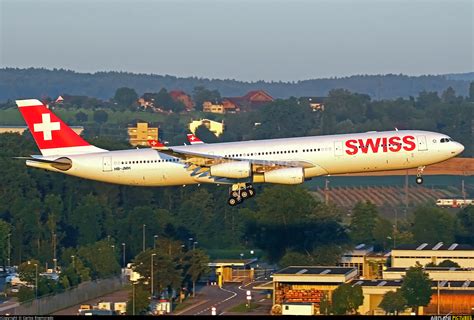 Hb Jmh Swiss Airbus A340 300 At Zurich Photo Id 771044 Airplane