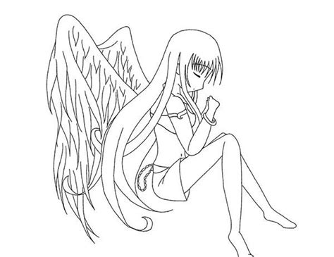 Praying Angel Anime Coloring Page Coloring Sky