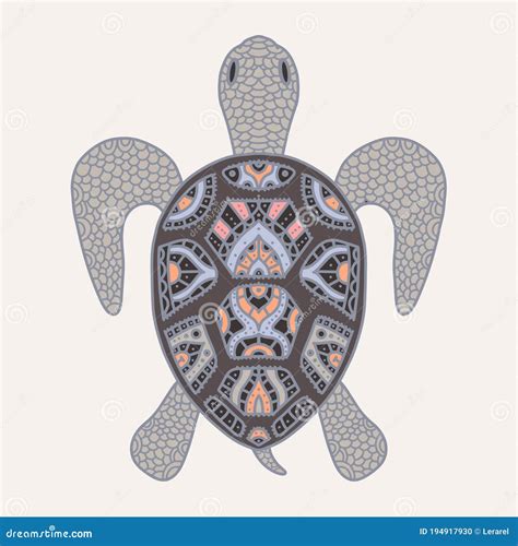 Zentangle Graphic Turtle Hand Drawn Style Vector Illustration Good