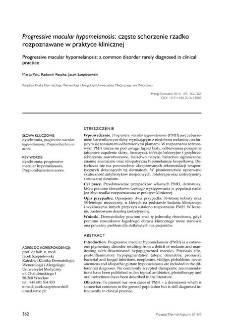 Pdf Progressive Macular Hypomelanosis A Common Disorder Rarely