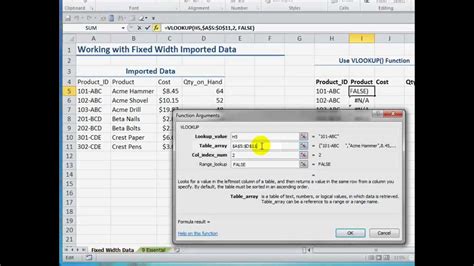 How To Correct N A Error Messages For Vlookup Function In Excel Youtube