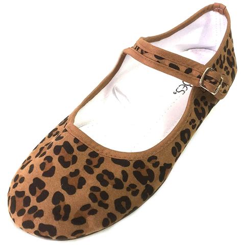 Shoes 18 Womens Cotton China Doll Mary Jane Shoes Ballerina Ballet Flats Shoes 118 Leopard Micro