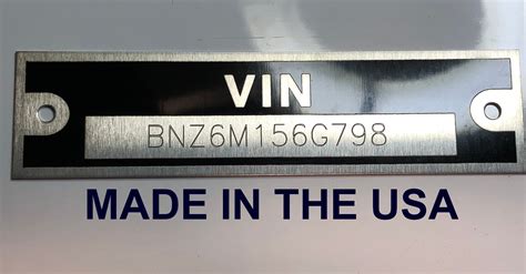 Vin Plate For Sale Only 3 Left At 75