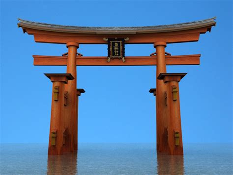 Itsukushima Torii Gate Japonya Kutsal Ruh Doğa