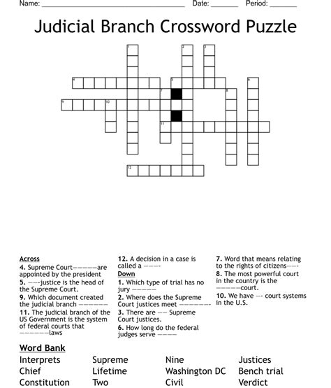 Judicial Branch Crossword Puzzle Vlr Eng Br